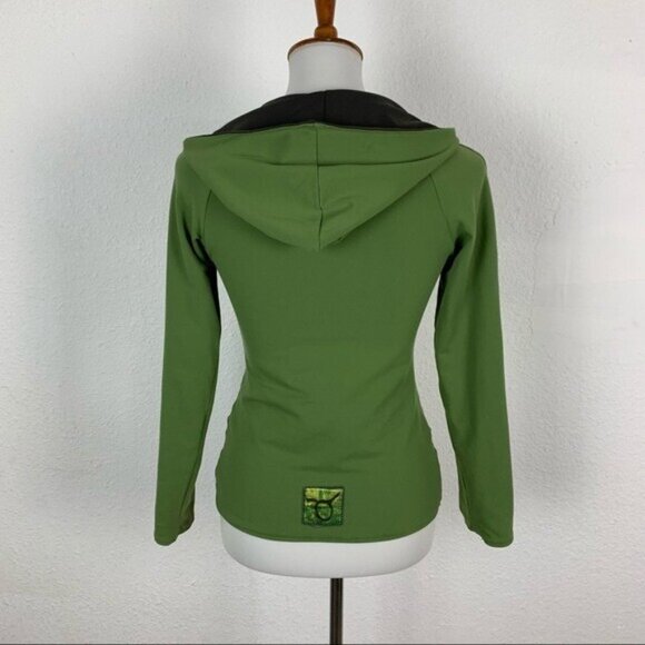 Erebelle Reversible Zip Up Hoodie Jacket Green Black Full Zip Stretch Small - Picture 7 of 10